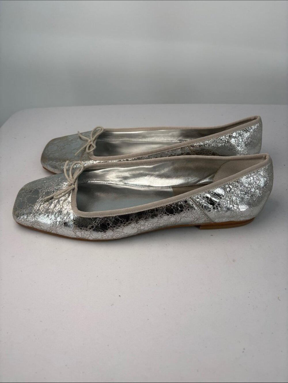 Dolce Vita Metallic Silver Crackle Ballet Flats Size 12